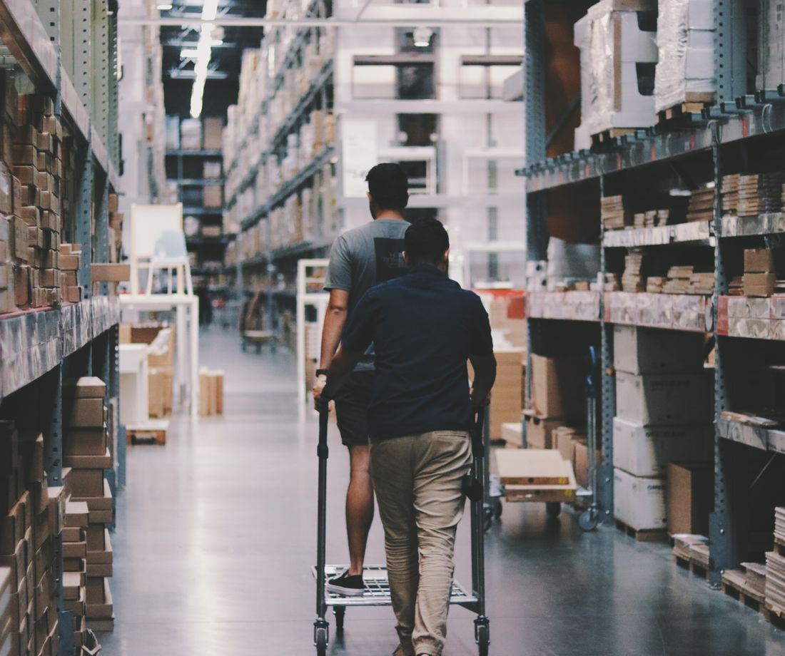 Zelop staff in the Coachella distribution warehouse