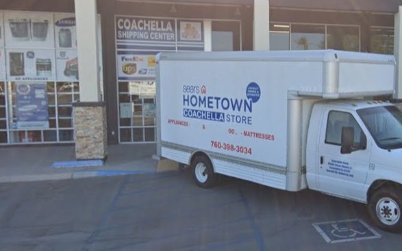 Zelop Hometown Store in Coachella with its delivery truck parked outside